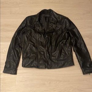French Connection faux leather padded biker jacket